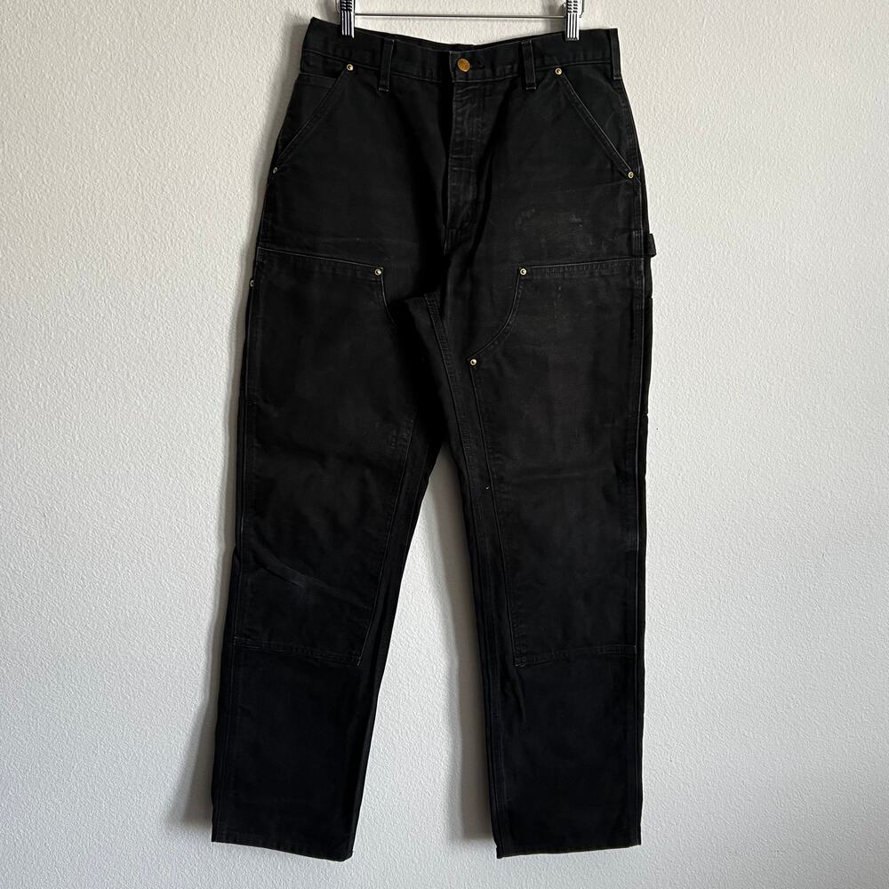 Carhartt B01 BLK black double knee work wear carpenter pants